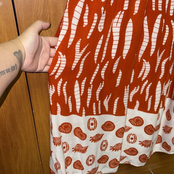 Jackpot Flowy V-Neck Dress - Burnt Orange - Size OS - Picture 9 of 10